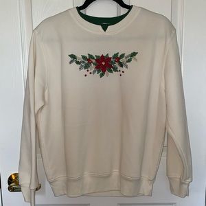 Embroidered Holiday Crewneck Sweater